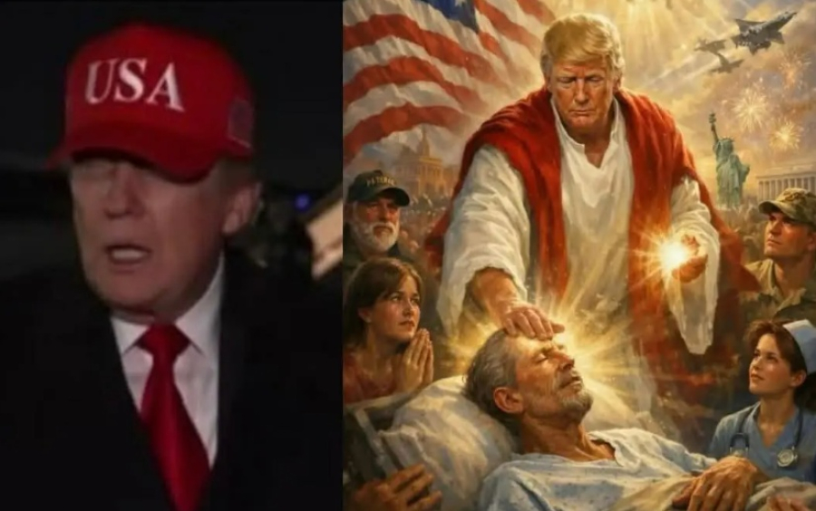 Trump diz que imagem como Jesus simboliza cura e enfrenta reações