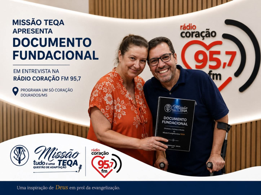 MISSÃO EVANGELIZADORA TEQA APRESENTA DOCUMENTO FUNDACIONAL EM ENTREVISTA NA RÁDIO CORAÇÃO FM 95,7