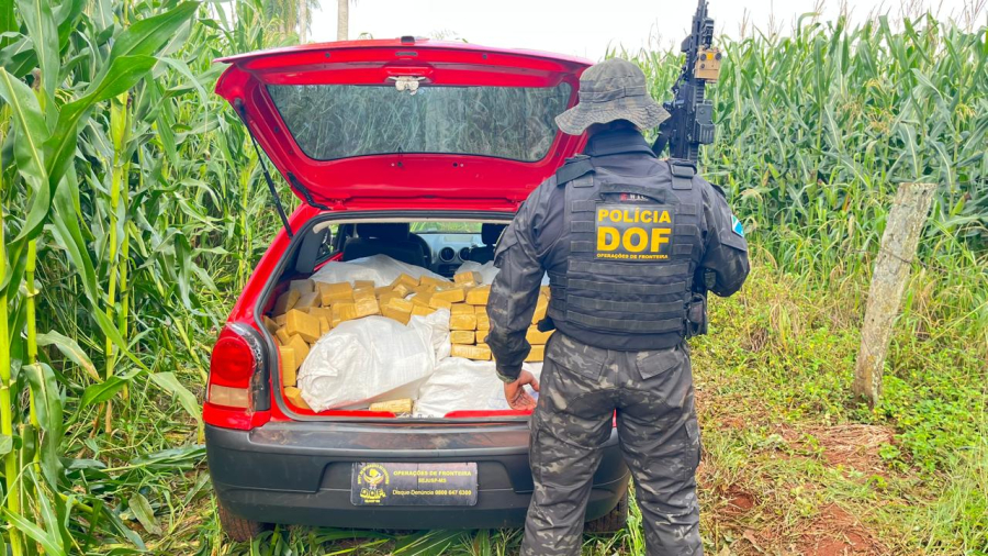 DOF apreende mais de 600 quilos de drogas após condutor abandonar veículo em Maracaju